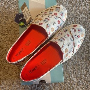 Toms Women Alpargatas Cupsole OrthoLite Natural Tropical Dogs Print size 7.0